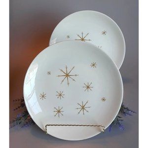 Vintage StarGlow Mid Century Modern MCM 10" Dinner Plates-Set of Two